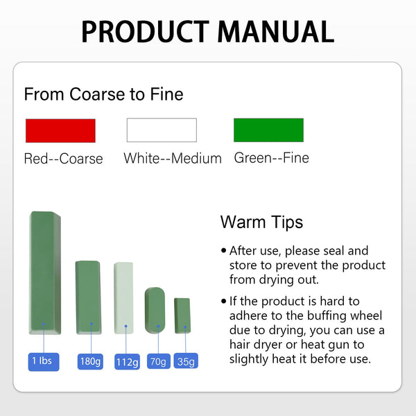 SCOTTCHEN Mini Buffing Polishing Cutting Compounds 4 Oz. Kit - Green Fine/White Medium/Red Coarse - 3 Pack 4 Oz. - Green Fine/White Medium/Red