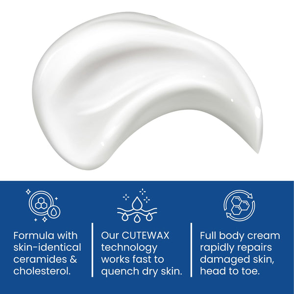 Cutemol CM Emollient Moisturizing Cream - For Severely Dry and Damaged Skin - Natural Beeswax Formulation containing Ceramides - Hydration for