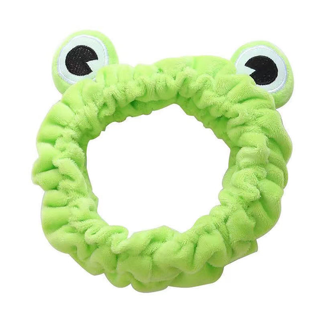 Jowmoy Green Frog Eye Elastic Headband - Versatile for Spa, Skincare, Makeup, Fa