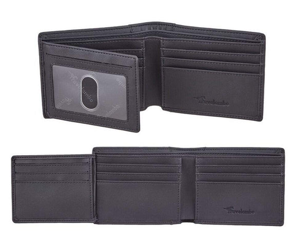 Travelambo Wallet for Men, Trifold RFID Blocking Mens Wallet, 12 Credit Card Holder Minimalist Front Pocket, Leather Slim Wallet with ID Window