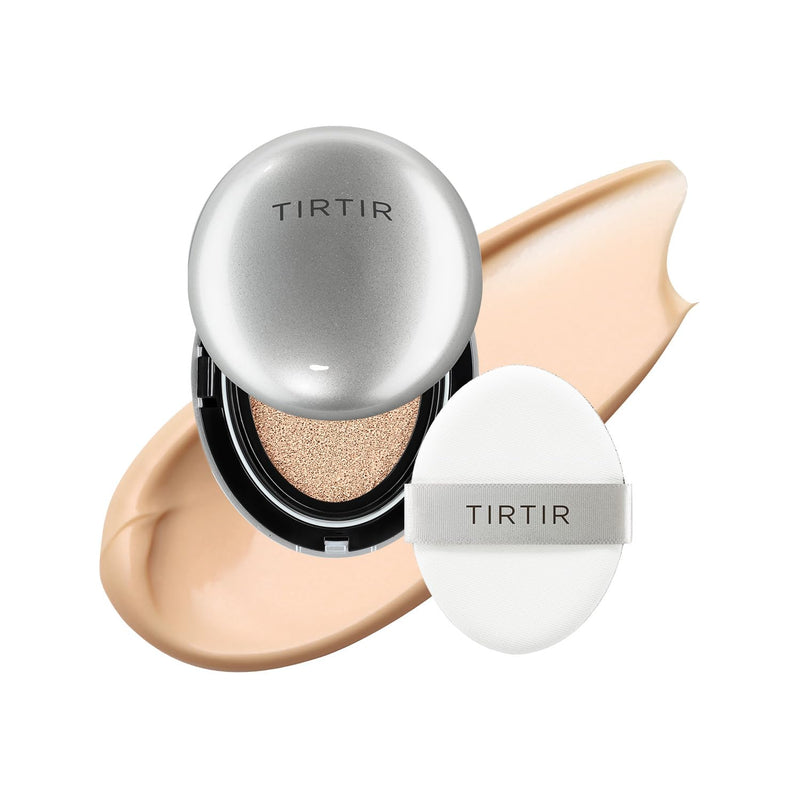 [*Mini Size*] TIRTIR Aura Glow Silver Cushion | Korean Cushion Foundation, (#21N Ivory, 0.15 Fl Oz) 0.15 Fl Oz (Pack of 1) 21N Ivory