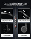 USB Headset with Microphone for PC Laptop - Wired Computer Headphones with Noise Cancelling Microphone for Home Office Online Class Skype Zoom