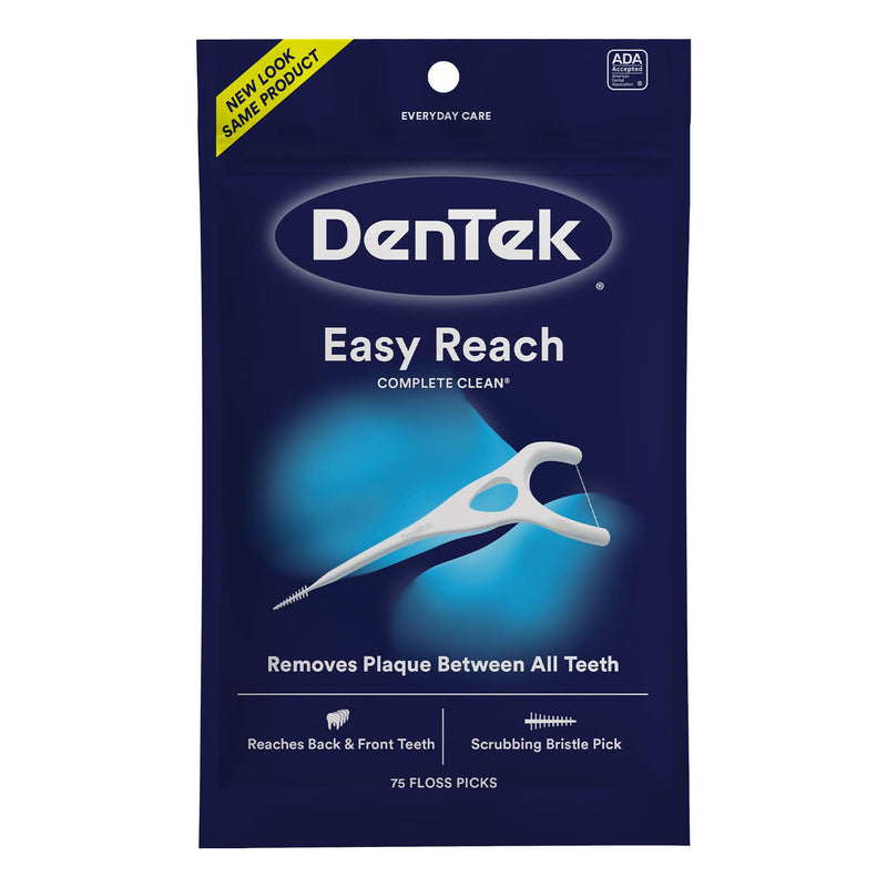 DenTek Complete Clean Floss Picks | Removes Food & Plaque | 75 Count 75 Count (Pack of 1) Picks