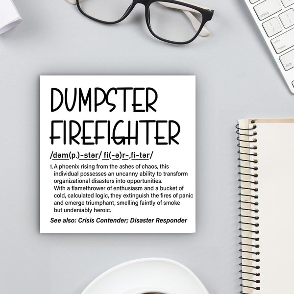 Funny Office Decor Dumpster Firefighter Wood Block Box Sign Office Desk Shelf Decor, Funny Coworker Boss Gifts