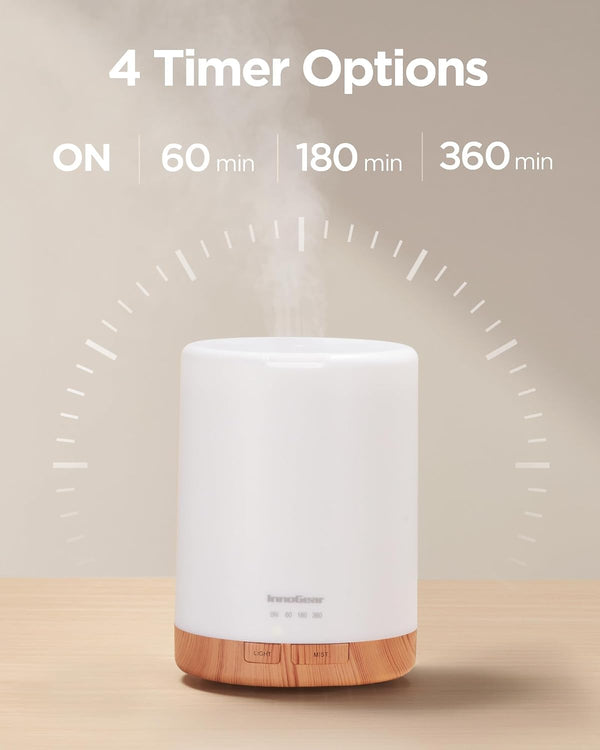InnoGear 300ML Essential Oil Diffuser, Premium 5-in-1 Ultrasonic Aromatherapy Diffusers Mother's Gift Scent Humidifier Aroma Diffuser Vaporizer