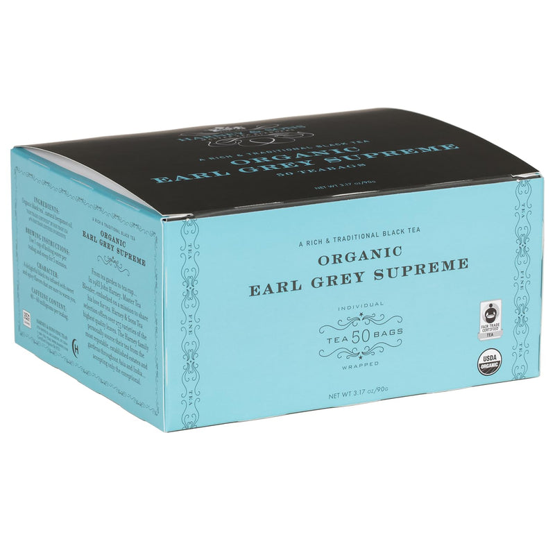 Harney & Sons Organic Earl Grey Supreme Tea Bags, 50 Count 50 Count (Pack of 1)