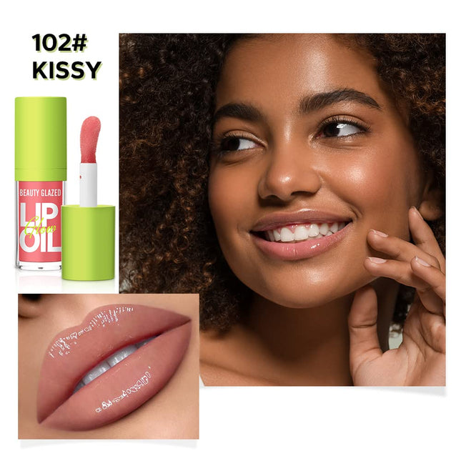 Beauty Glazed Big Brush Head Lip Oil, Ultra-Hydrating & Nourishing, Smooth Gloss