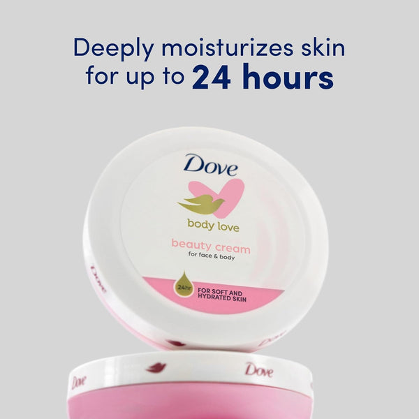 Dove Nourishing Body Care, Face, Hand, and Body Beauty Cream for Normal to Dry Skin Lotion for Women with 24-Hour Moisturization, 4-Pack, 2.53 Oz