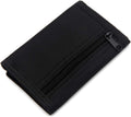 AI-DEE RFID Trifold Canvas Outdoor Sports Wallet for Kids - Front Pocket Wallet with Magic Sticker Black