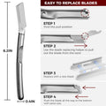 ZOMCHI Eyebrow Razor and Face Razor for Women and Men, Reusable Metal Handle with 11 Refill Blades, Dermaplane Razor with Protective Silicone Cap,