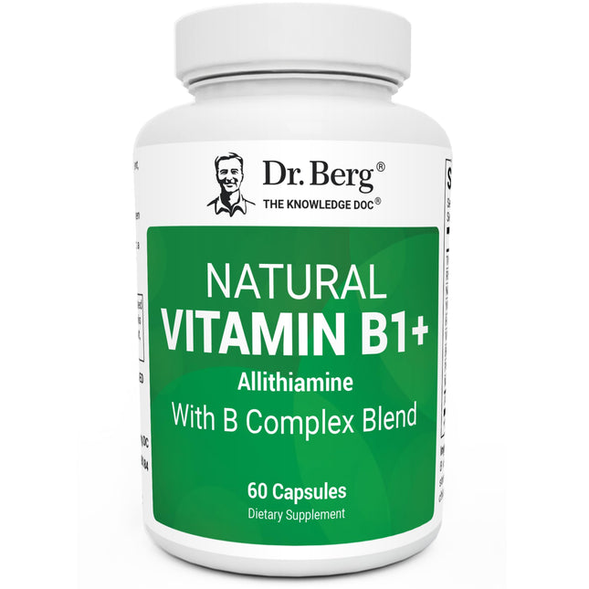 Dr. Berg Natural Vitamin B1 B6 B12 Complex - Allithiamine Vitamin B1 Supplement 