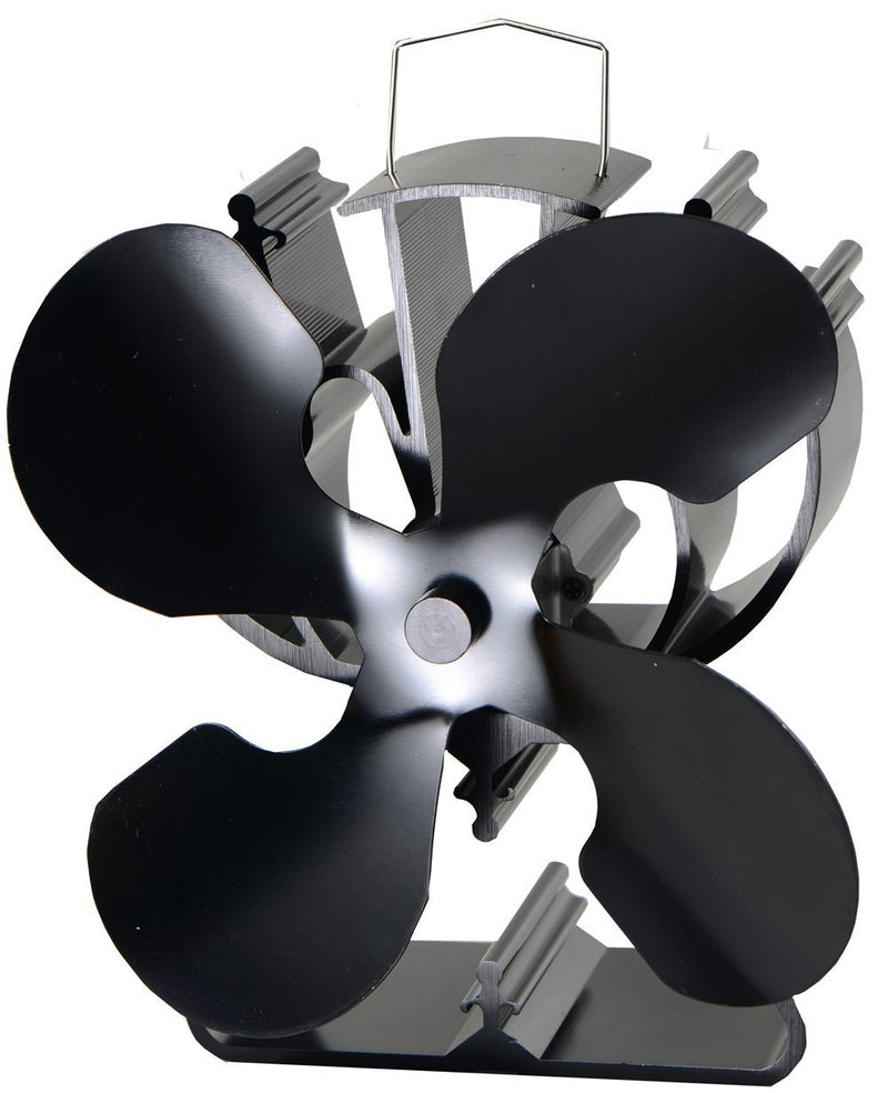 VODA 4-Blade Heat Powered Stove Fan for Wood/Log Burner/Fireplace Increases 80% More Warm Air than 2 Blade Fan