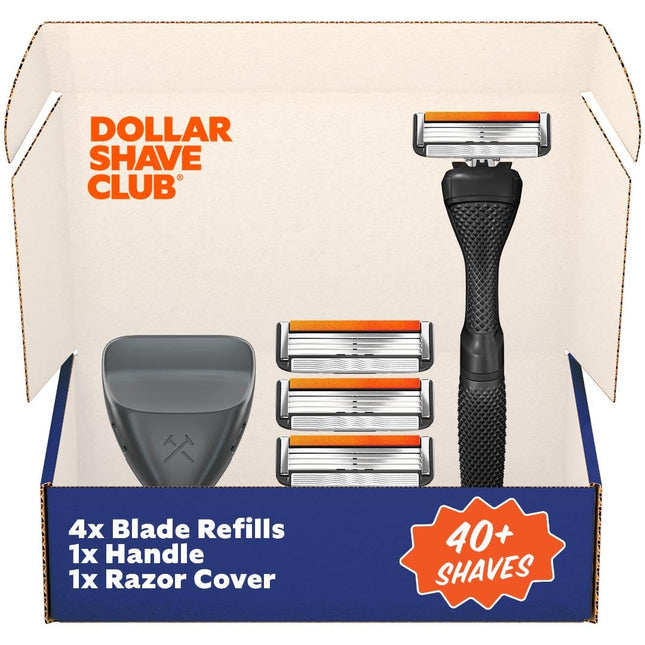 Dollar Shave Club | Travel Shave Set | 4 Swift Rinse Refill Cartridges, 1 Handle