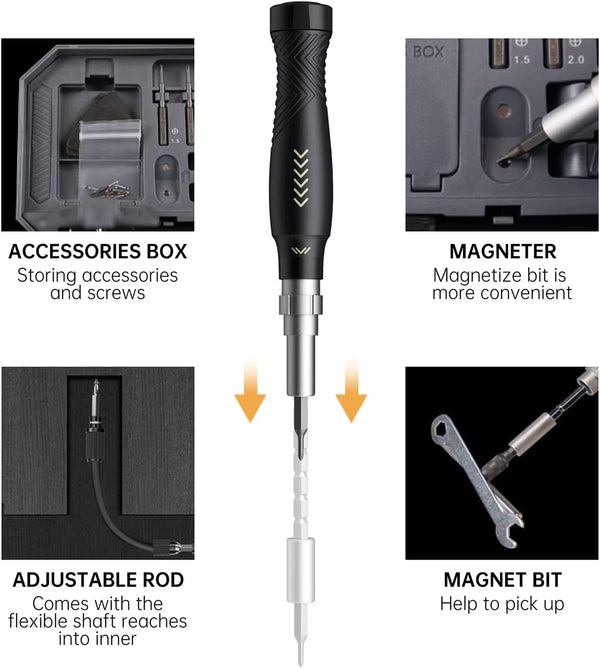 JAKEMY 164 in 1 Precision Screwdriver Set, Laptop Screwdriver Kit, Professional Computer Screwdriver Repair Tools with T5 T6 Torx Screwdriver Bit