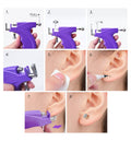 Professional Ear Piercing Gun Kit Reusable for Body Nose Lip Piercing with 16 Pairs Hypoallergenic Earrings (6 Pairs Sterling Silver Stud Earrings