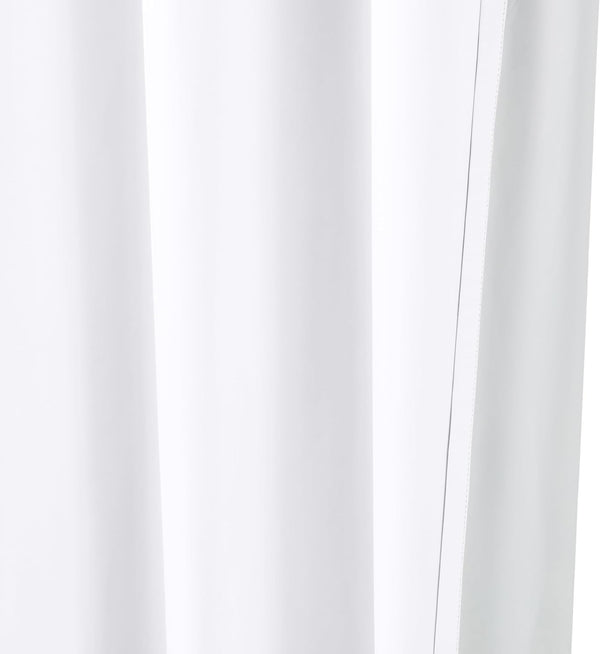 Amazon Basics Room Darkening Blackout Window Curtain with Grommets, Noise Reducing, 100% Blackout, 52 x 96 inches, White, Set of 2 52"W x 96"L