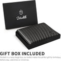 Zitahli Men'S Slim RFID Blocking Leather Wallet,12 Card Slots Bifold Wallet,Ultra-Thin 0.39" Front Pocket Design 2 ID Window with Gift Box