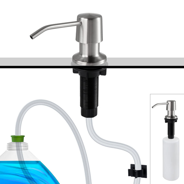 Styever Soap Dispenser for Kitchen Sink with Pump -16oz Bottle Built in Countertop Dish soap Dispenser with 4 Inch Spout- Oil Rubbed Bronze Sink