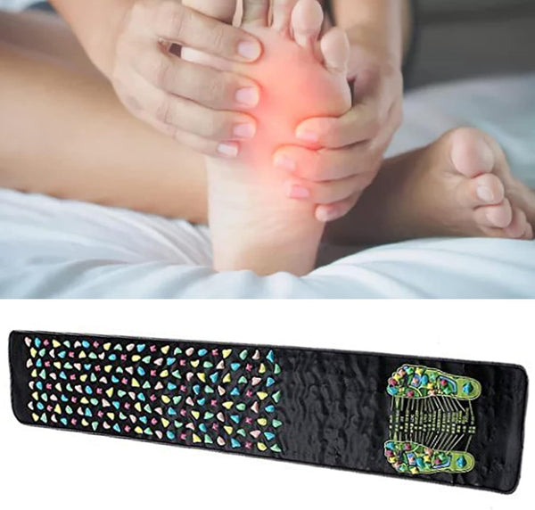 Reflexology Foot Massage Mat, Acupressure Stone Massager for Feet, Home Health Care 170Cmx35Cm