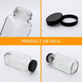 Accguan 12Oz Glass Bottles,Leak-Proof Vintage Water Bottles for Juicing,Hot Sauce,Kombucha,Ginger Jar,Potion,Oil,Milk Bottles,Whiskey,Portable