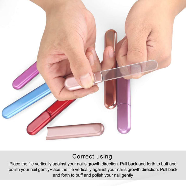 Premium Glass Nail File with Case, Crystal Diamond Salon Best Beauty Nail Buffer for Natural and Acrylic Nails Christmas Gift for Woman and