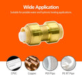 12 Pack 1/2” Pushfit Straight Coupling Fittings with Disconnect Clip | for Copper, PEX, CPVC Pipe 12pcs 1/2" Straight