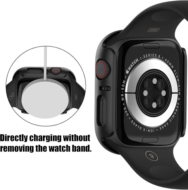 COMMUTER 4 Pack Case Compatible with Apple Watch 40mm Series SE 3nd Gen 2025 SE 2/1 6 5 4 with Tempered Glass Screen Protector, Ultra-Thin Hard PC