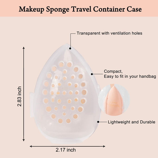 Real Perfection Makeup Sponge Set Blender Sponges, Latex-Free Beauty Makeup Sponges 7 Pcs with 1 Travel Container Case for Blending Foundation