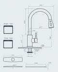 FORIOUS Gold Kitchen Faucet with Pull Down Sprayer, High Arc Single Handle Classic Stainless Steel Sink Faucet 1 or 3 Hole, Suitable for Farmhouse