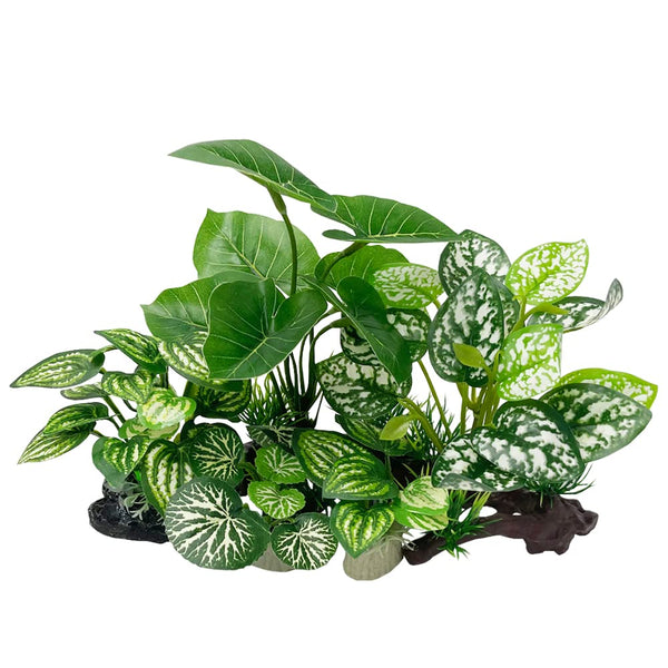 Smoothedo-Pets Fish Tank Decorations Aquarium Decoration Ornaments Accessories Betta Fish Hides Cave Rest Soft Leaf (Mix-Leaf-Set-C)
