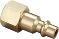Air Hose Fittings Quick Connect 1/4 Inch NPT | Brass Female Air Coupler Plug, 10 Piece, Industrial Type D, Air Compressor Fittings Female Plug 10