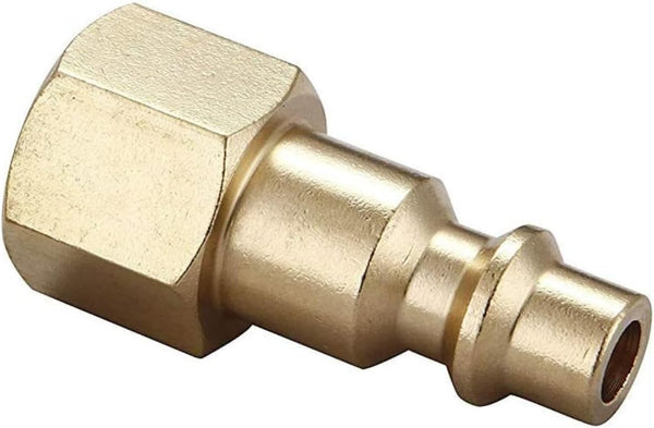 Air Hose Fittings Quick Connect 1/4 Inch NPT | Brass Female Air Coupler Plug, 10 Piece, Industrial Type D, Air Compressor Fittings Female Plug 10