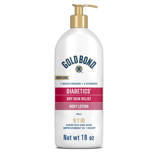 Gold Bond Diabetics' Dry Skin Relief Body Lotion, 18 Oz., with Aloe to Moisturize & Soothe