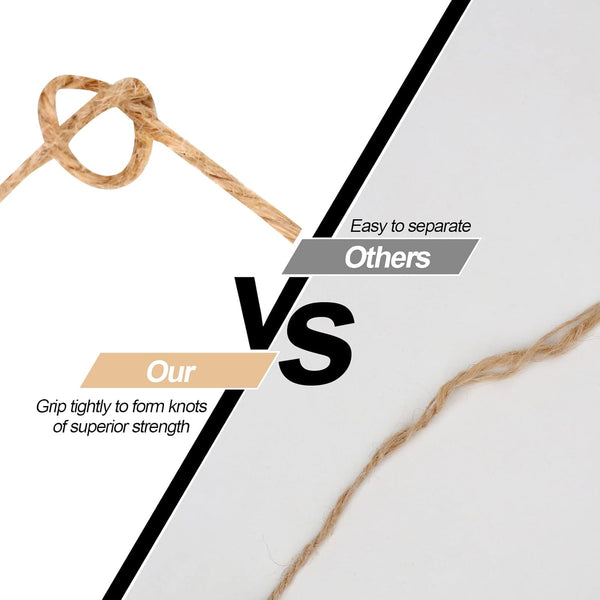 984 FT Natural Jute Twine, 3ply Thin Ribbon Hemp Twine for Gardening, Plant, Gift Wrapping, Art, Wedding Decoration, Packing, Bulk (3 Roll) 984 FT