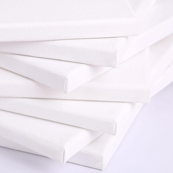 Canvases for Painting, 40x30, 30x20, 20x15, 8 Set Stretched White Canvas with Petal Paint Tray Palettes & Tape, Artist Canvases Frame Board