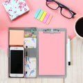 Small Aluminum Clipboard with Storage (Memo Size), 6 x 10.2 Inches, Recycled Metal Snapak Form Holder Binder with Inside Serrated Clip Posse Box,