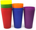 KX-WARE 32-ounce Plastic Tumblers Large Drinking Glasses, Set of 12 Multicolor - Unbreakable, Dishwasher Safe, BPA Free Multicolor 12