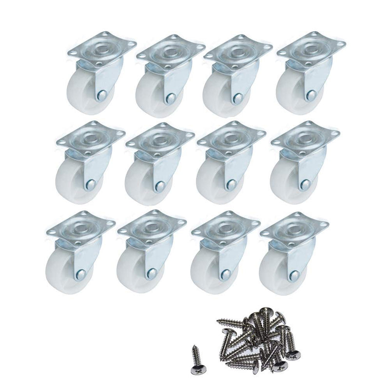 HOWDIA 1" Small Caster Wheels Swivel Casters Trolley Wheels for Furniture Project Cart, Industrial Casters Single Wheel with Rubber Base Ball