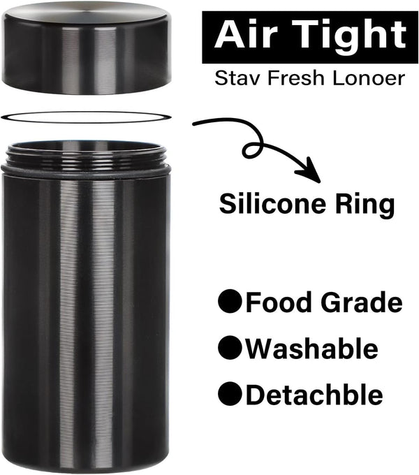 Honeypuff Smell Proof Jar, Portable Airtight Storage Container With Silicone Ring, 42ml Multi-Use Aluminum Stash Bottle for Coffee, Herb & Spice