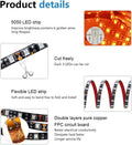 ALITOVE Orange LED Strip Lights 16.4ft 5050 SMD Black PCB 5M 300 LEDs Waterproof IP65 12V DC for Home Hotels Clubs Shopping malls Cars Lighting