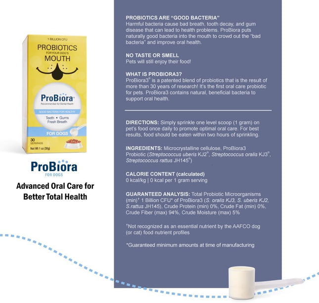 Probiora for Dogs | Dog Probiotic Supplement for Oral Care | Pet Probiotics to R