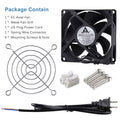 GDSTIME EC AXIAL 8025, Muffin Fan 110V 115V 120V 220V 240V AC 80Mm X 25Mm Small Brushless Cooling Fan with Switch Power Cord for DIY Ventilation