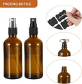 3.4Oz Amber Glass Spray Bottles,Empty Fine Mist Refillable Travel Spray Bottle for Cleaning,Perfume,Aromatherapy,Cosmetic Sprays,Hair,Essential