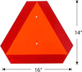 Reflective Slow Moving Vehicle Sign,Slow Moving Vehicle Triangle - 14"x16" 80 Mil thick Engineering Grade Plastic SMV Sign for Tractor,Golf
