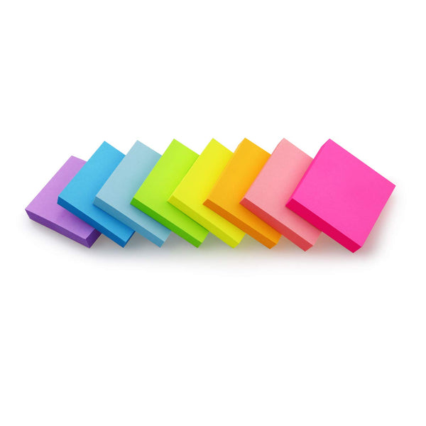 Sticky Notes 2x2 in, 8 Pads Bright Colors, 100 Sheets/Pad, Total 800 Sheets | Self-Stick Pads