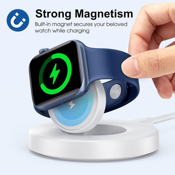 Upgraded for Apple Watch Charger, Foldable Travel Fast Charging Dock White USB A