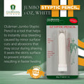 Clubman Jumbo Styptic Pencil, Treat and Seal Shaving Cuts Instantly, Anti-Hemorrhaging Stick, First Aid Device, White, 1 Oz