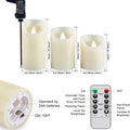 Flameless Battery Operated LED Candles With10Key Button Remote Control 24-Hour Timer Set of 3 Electric Flickering Pillar Real WaxÃ¯Â¼ÂWedding, Party,