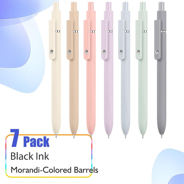 Vanhench 7Pcs 0.5mm Black Ink Gel Pens Fine Point Smooth Writing Quick Dry Pen for Journaling Note Office Desk Nurses Teacher School Supplies