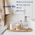 Qtip Holder Dispenser for Cotton Ball, Swab, round Pads - 10 Oz Clear Plastic Apothecary Jar Set for Bathroom Storage, Vanity Organizer